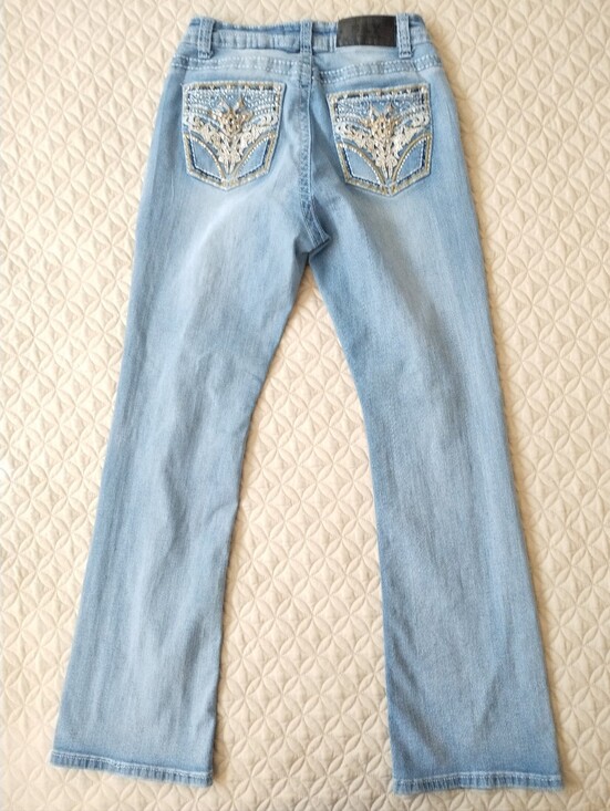 Sky Denim - SKY Y2K Jeans Bootcut Embellished Pockets Denim Stretch Womens Size 9/10